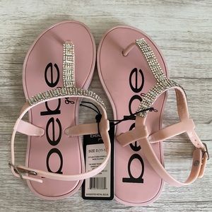 Bebe Girls Pink Crystal sandals